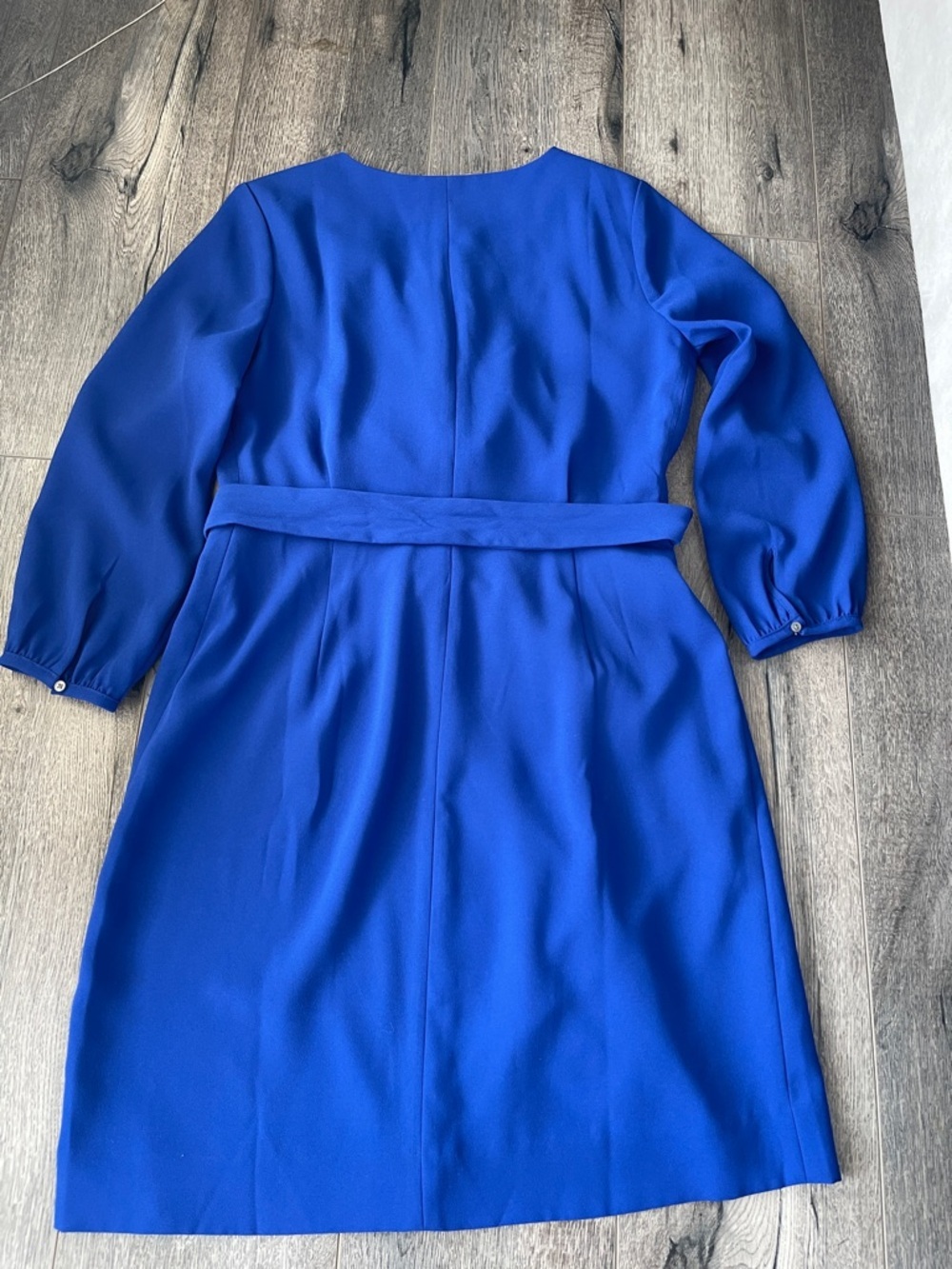 J. Crew Cobalt Blue Faux-Wrap Midi Dress with Side Tie - Picture 13 of 16